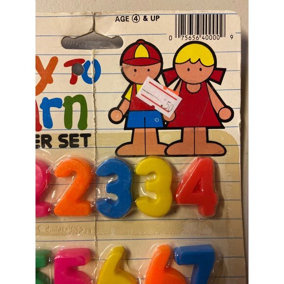 Play To Learn Number Set Ja Ru Vintage 1985 Kids Educational Toy Bright Plastic - Picture 2 of 8